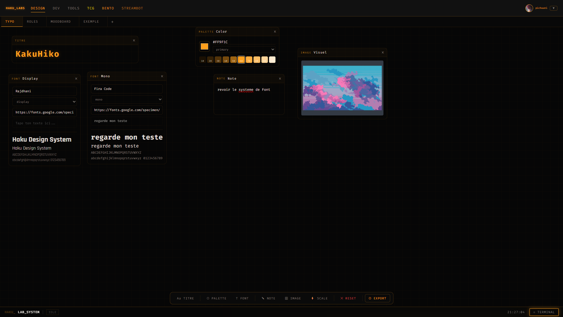 Design System — test de moodboard en cours